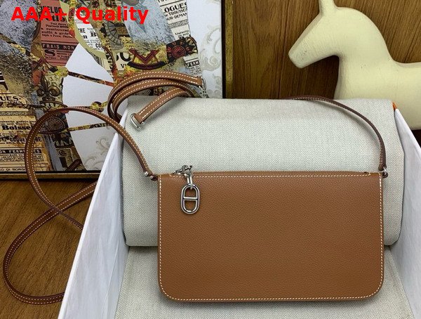 Hermes Zipengo Chaine d Ancre To Go Pouch in Gold Evercolor Calfskin Replica