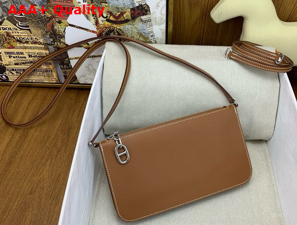 Hermes Zipengo Chaine d Ancre To Go Pouch in Gold Evercolor Calfskin Replica