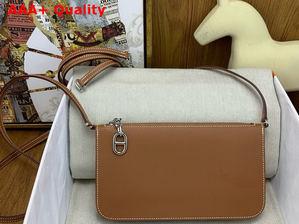 Hermes Zipengo Chaine d Ancre To Go Pouch in Gold Evercolor Calfskin Replica