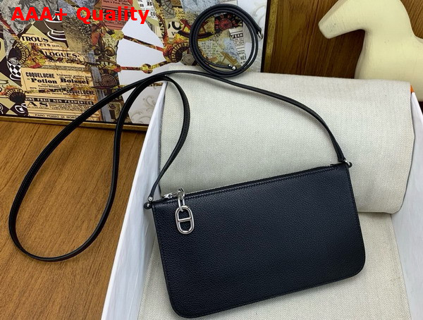Hermes Zipengo Chaine d Ancre To Go Pouch in Noir Evercolor Calfskin Replica