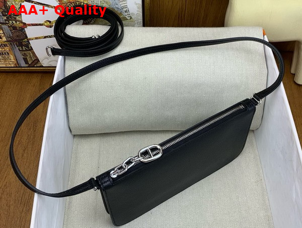 Hermes Zipengo Chaine d Ancre To Go Pouch in Noir Evercolor Calfskin Replica
