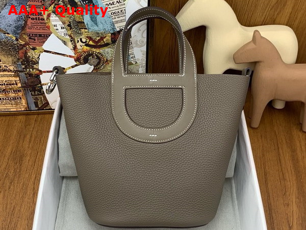 Hermes in The Loop Bag in Elephant Grey Togo Leather Replica