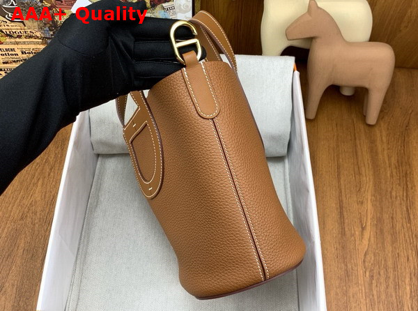 Hermes in The Loop Bag in Gold Brown Togo Leather Replica