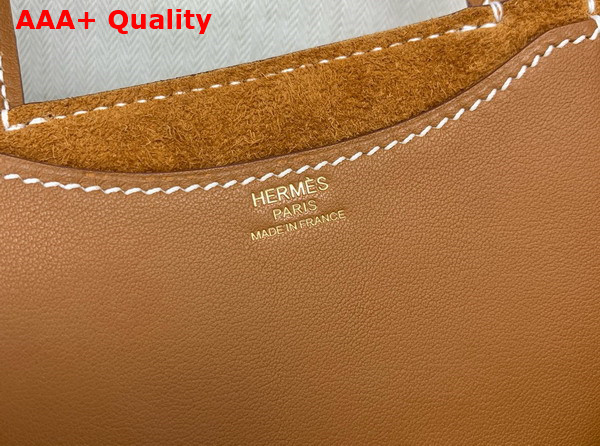 Hermes in The Loop Bag in Gold Brown Togo Leather Replica