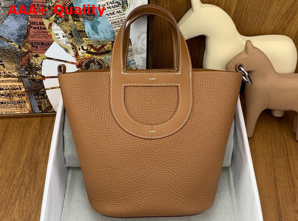 Hermes in The Loop Bag in Gold Brown Togo Leather Replica