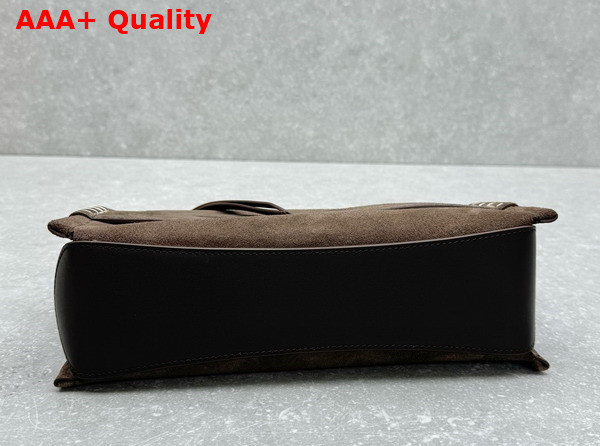 JW Anderson Loafer Bag in Brown Suede Leather Replica