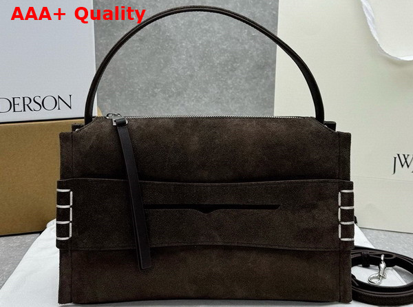 JW Anderson Loafer Bag in Brown Suede Leather Replica