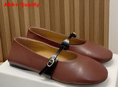 Jacquemus Ballerina Shoes in Dark Brown Lamb Leather Replica