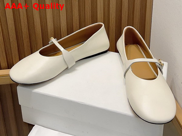 Jacquemus Ballerina Shoes in Off White Lamb Leather Replica