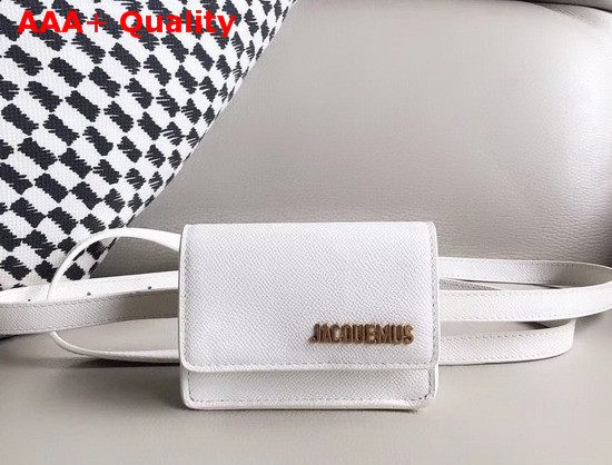 Jacquemus La Ceinture Bello Leather Belt Bag in White Replica