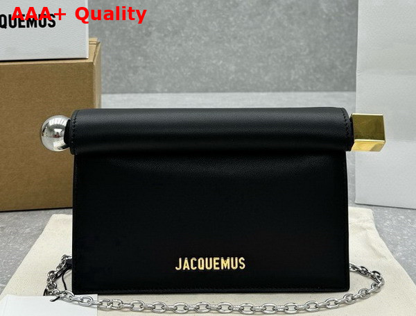 Jacquemus La Pochette Rond Carre Les Sculptures Take Out Clutch in Black Replica