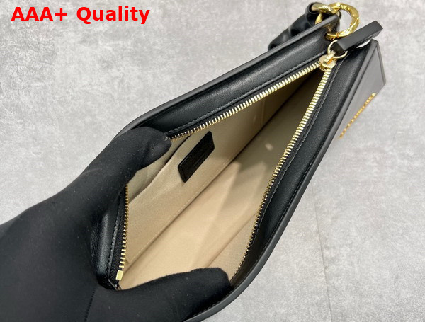 Jacquemus La Vague Ocean Curve Shoulder Bag in Black Leather Replica