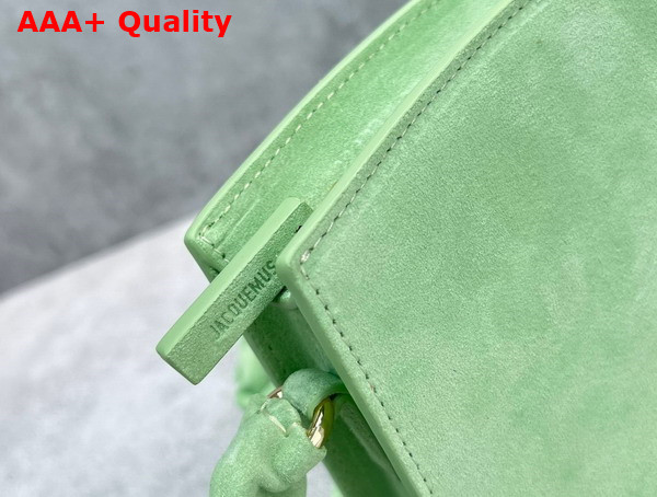 Jacquemus La Vague Ocean Curve Shoulder Bag in Light Green Suede Leather Replica