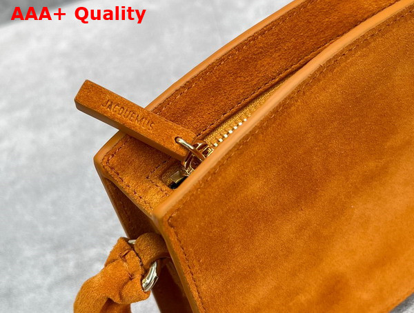 Jacquemus La Vague Ocean Curve Shoulder Bag in Orange Suede Leather Replica