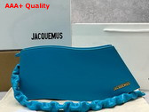Jacquemus La Vague Ocean Curve Shoulder Bag in Turquoise Leather Replica
