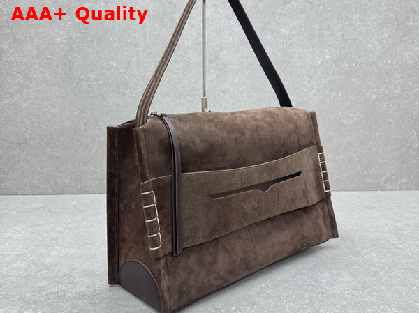 Jacquemus Large Loafer Bag in Brown Suede Leather Replica