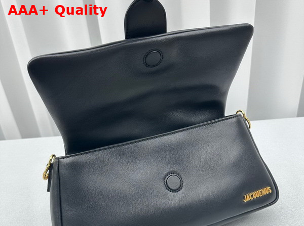 Jacquemus Le Bambimou Puffed Flap Bag in Black Soft Padded Leather Replica