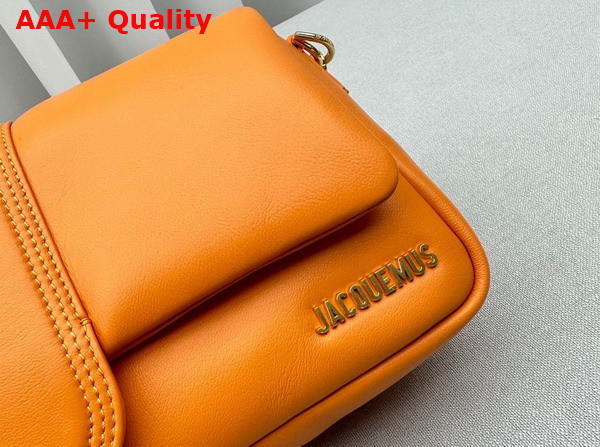 Jacquemus Le Bambimou Puffed Flap Bag in Dark Yellow Soft Padded Leather Replica