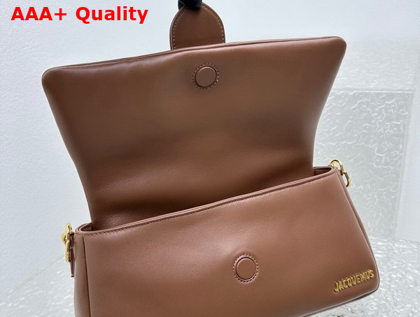 Jacquemus Le Bambimou Puffed Flap Bag in Medium Brown Soft Padded Leather Replica