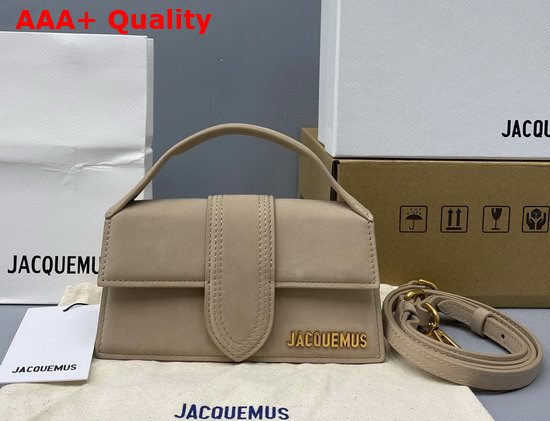 Jacquemus Le Bambino Beige Suede Leather Replica