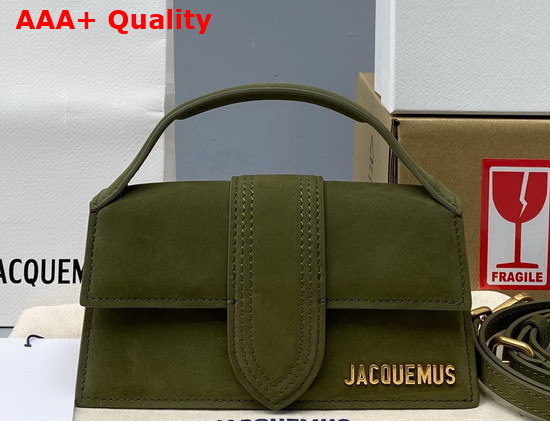 Jacquemus Le Bambino Dark Green Suede Leather Replica