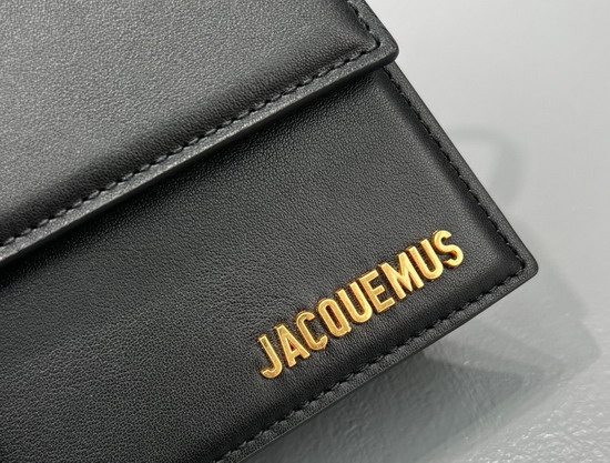 Jacquemus Le Bambino Long Envelope Shoulder Bag in Black Leather Replica