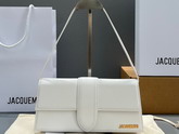 Jacquemus Le Bambino Long Envelope Shoulder Bag in White Leather Replica