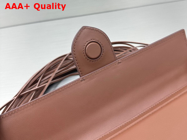 Jacquemus Le Bambino Long Ficiu Strand Strap Flap Bag in Brown Smooth Leather Replica