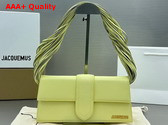 Jacquemus Le Bambino Long Ficiu Strand Strap Flap Bag in Light Yellow Smooth Leather Replica