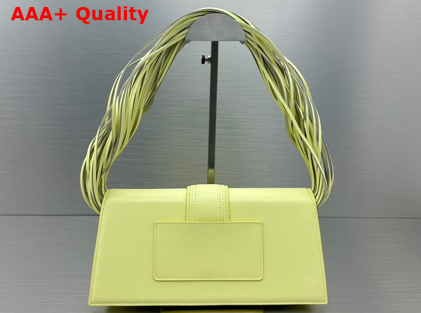 Jacquemus Le Bambino Long Ficiu Strand Strap Flap Bag in Light Yellow Smooth Leather Replica