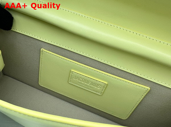 Jacquemus Le Bambino Long Ficiu Strand Strap Flap Bag in Light Yellow Smooth Leather Replica
