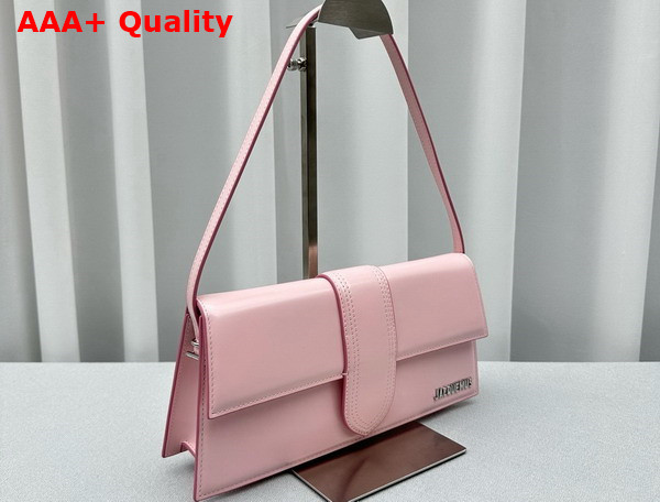 Jacquemus Le Bambino Long Flap Bag in Light Pink Glazed Leather Replica