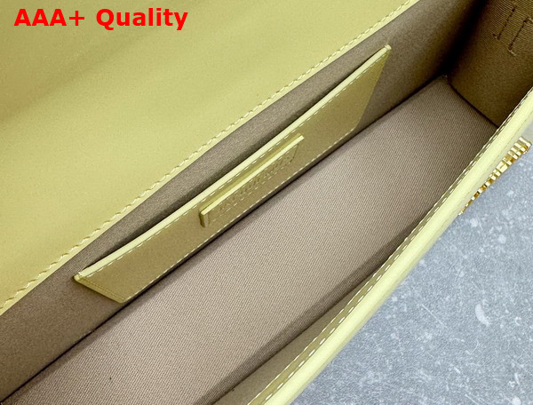 Jacquemus Le Bambino Long Flap Bag in Pale Yellow Glazed Leather Replica