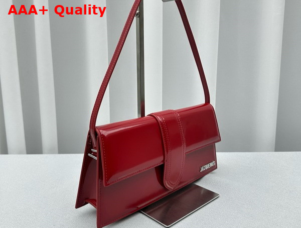 Jacquemus Le Bambino Long Flap Bag in Red Patent Leather Replica