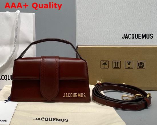 Jacquemus Le Bambino Mini Envelope Handbag in Dark Brown Leather Replica