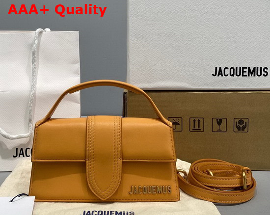 Jacquemus Le Bambino Mini Envelope Handbag in Yellow Leather Replica