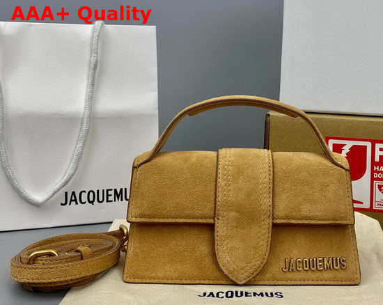 Jacquemus Le Bambino Mini Suede Envelope Handbag in Dark Beige Replica