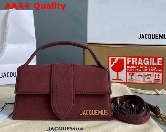 Jacquemus Le Bambino Mini Suede Envelope Handbag in Dark Brown Replica