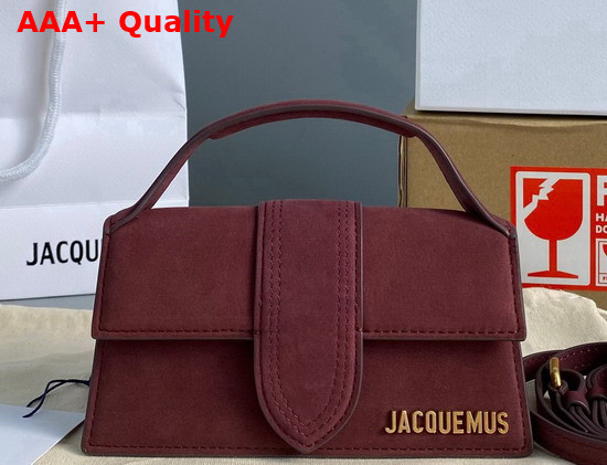 Jacquemus Le Bambino Mini Suede Envelope Handbag in Dark Brown Replica