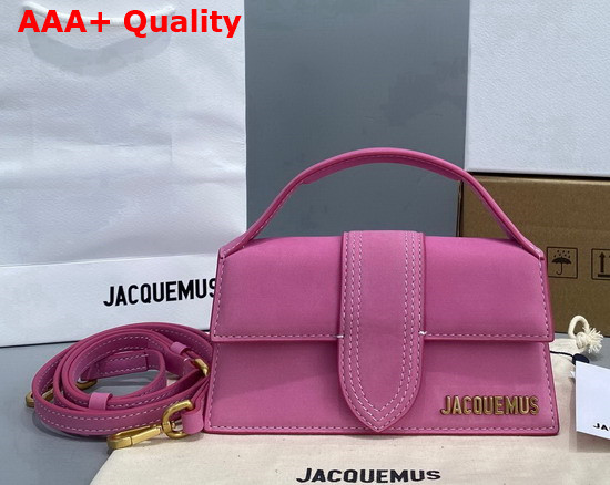 Jacquemus Le Bambino Mini Suede Envelope Handbag in Pink Replica
