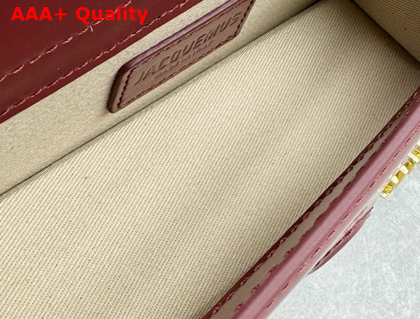Jacquemus Le Bambino Small Flap Bag in Burgundy Glazed Leather Replica