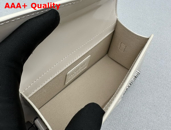 Jacquemus Le Bambino Small Flap Bag in Ivory Glazed Leather Replica