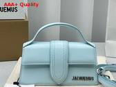 Jacquemus Le Bambino Small Flap Bag in Light Blue Glazed Leather Replica