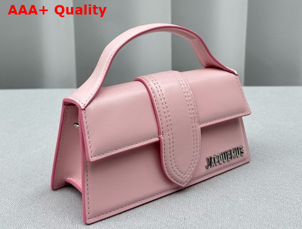 Jacquemus Le Bambino Small Flap Bag in Light Pink Glazed Leather Replica