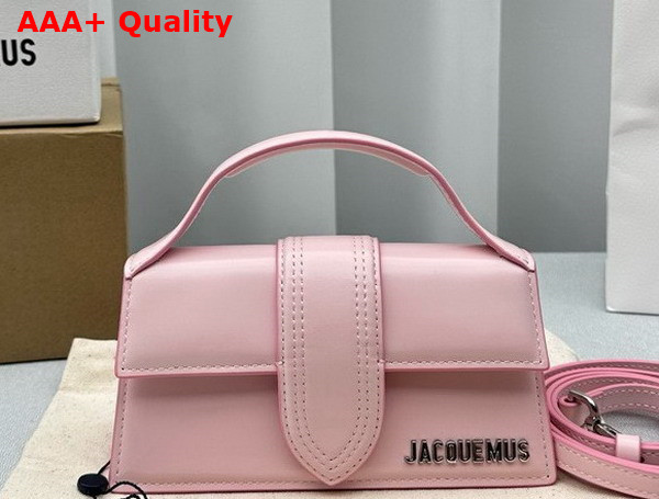 Jacquemus Le Bambino Small Flap Bag in Light Pink Glazed Leather Replica