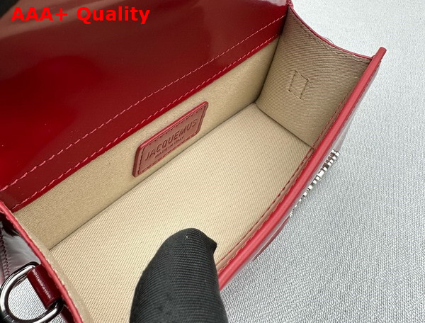Jacquemus Le Bambino Small Flap Bag in Red Patent Leather Replica