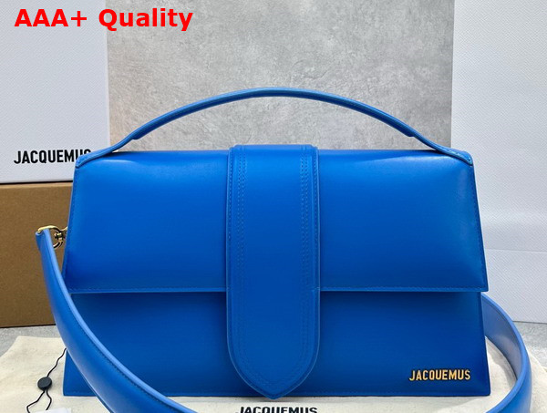 Jacquemus Le Bambinou Envelope Handbag in Blue Leather Replica