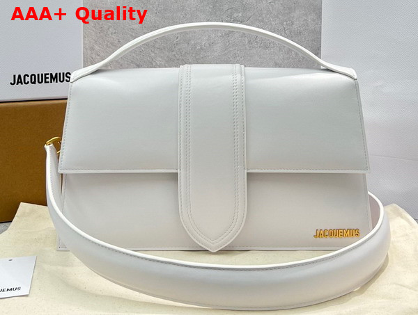 Jacquemus Le Bambinou Envelope Handbag in White Leather Replica