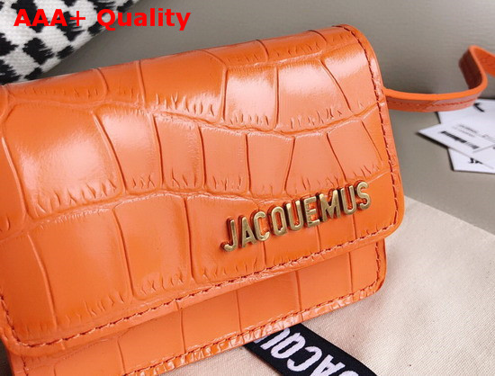Jacquemus Le Bello Mini Croc Effect Leather Shoulder Bag in Orange Replica