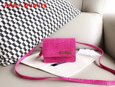 Jacquemus Le Bello Mini Croc Effect Leather Shoulder Bag in Rose Replica